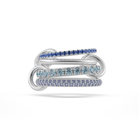 Iris Blue Sapphire and Aquamarine Fashion Ring - 1